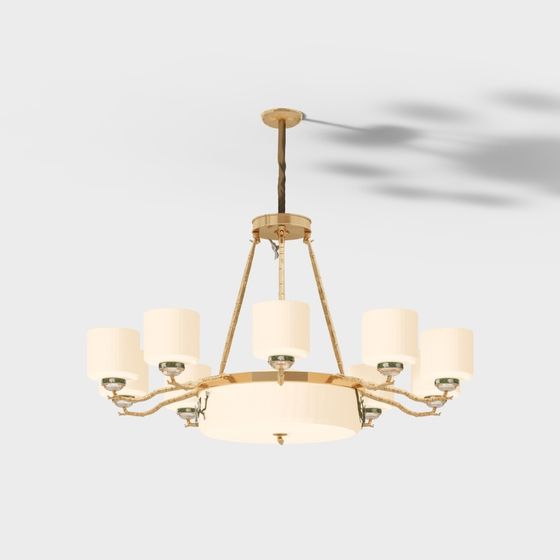 Elegant Low-Poly Chandelier 3D model