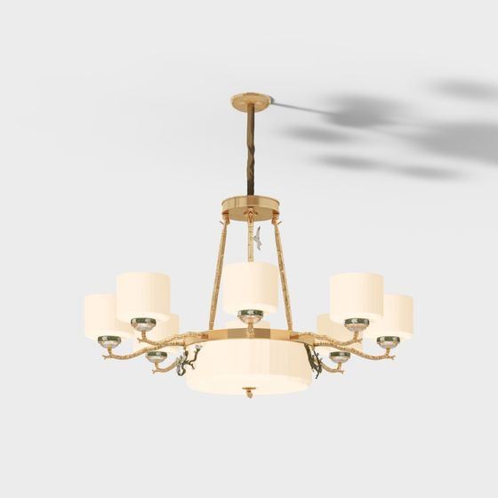 Elegant Vine Chandelier 3D model