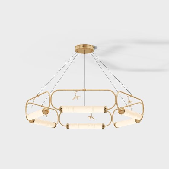 Stylish Vintage-Modern Chandelier 3D model for Interiors