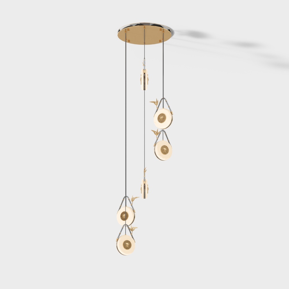 Xinghao Copper House - New Chinese - Chandelier - 2061 Series-6 Stairlight