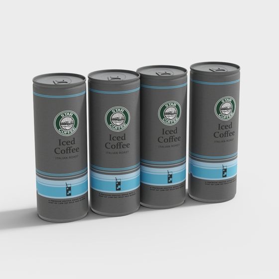 Modern Star Coffee Iced Coffee Can 3D model