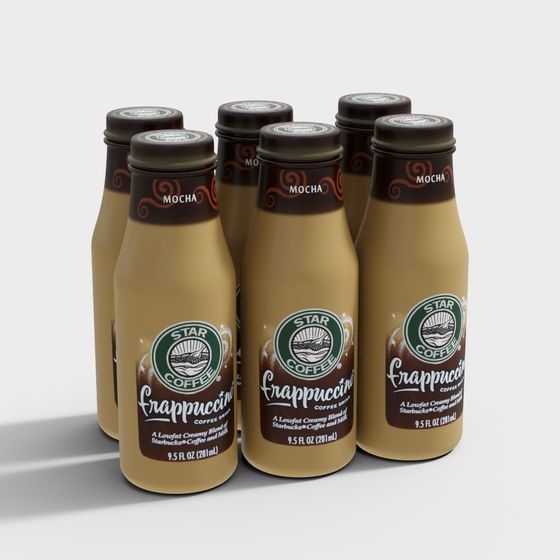 Realistic Starbucks Frappuccino Bottles 3D model