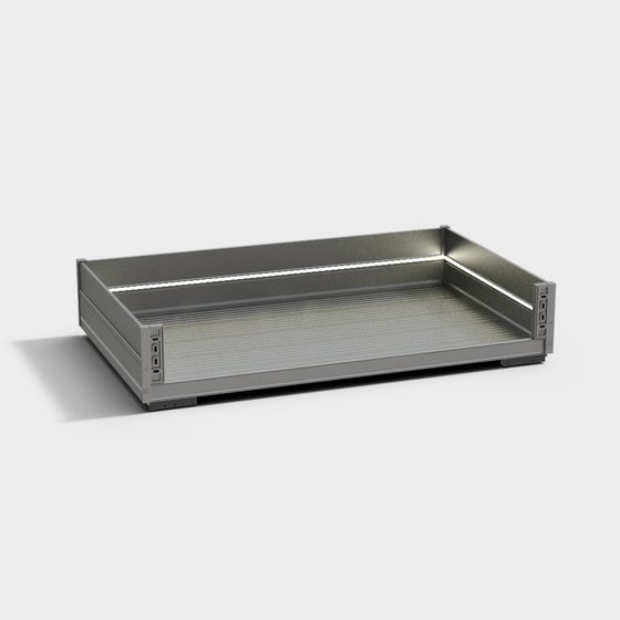 Unique Low-Poly Metal Drawer 3D model
