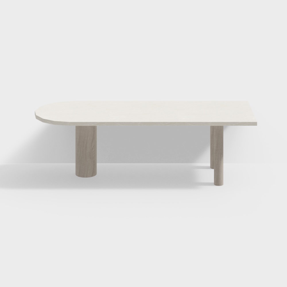 Elegant Oval Dining Table 3D model