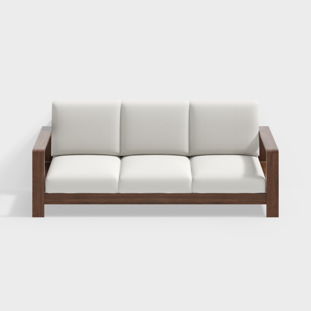 Stylish Low-Polygon Sofa 3D model
