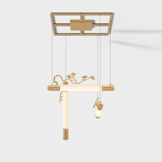 Elegant Hanging Art Light Fixture 3D model