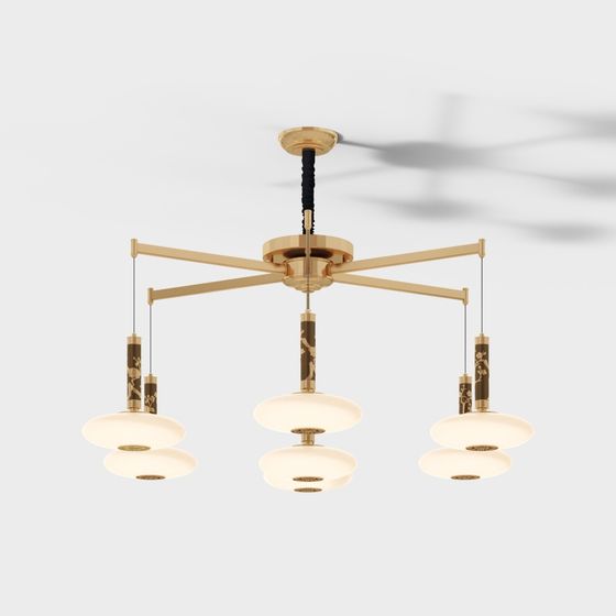 Elegant Low-Polygon Chandelier 3D model
