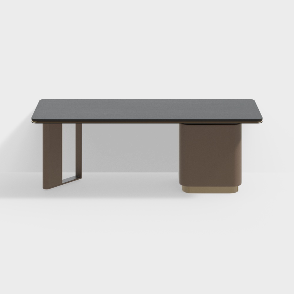 Urban Minimalist Desk 3D Model – Low-Poly Modern Office Desk