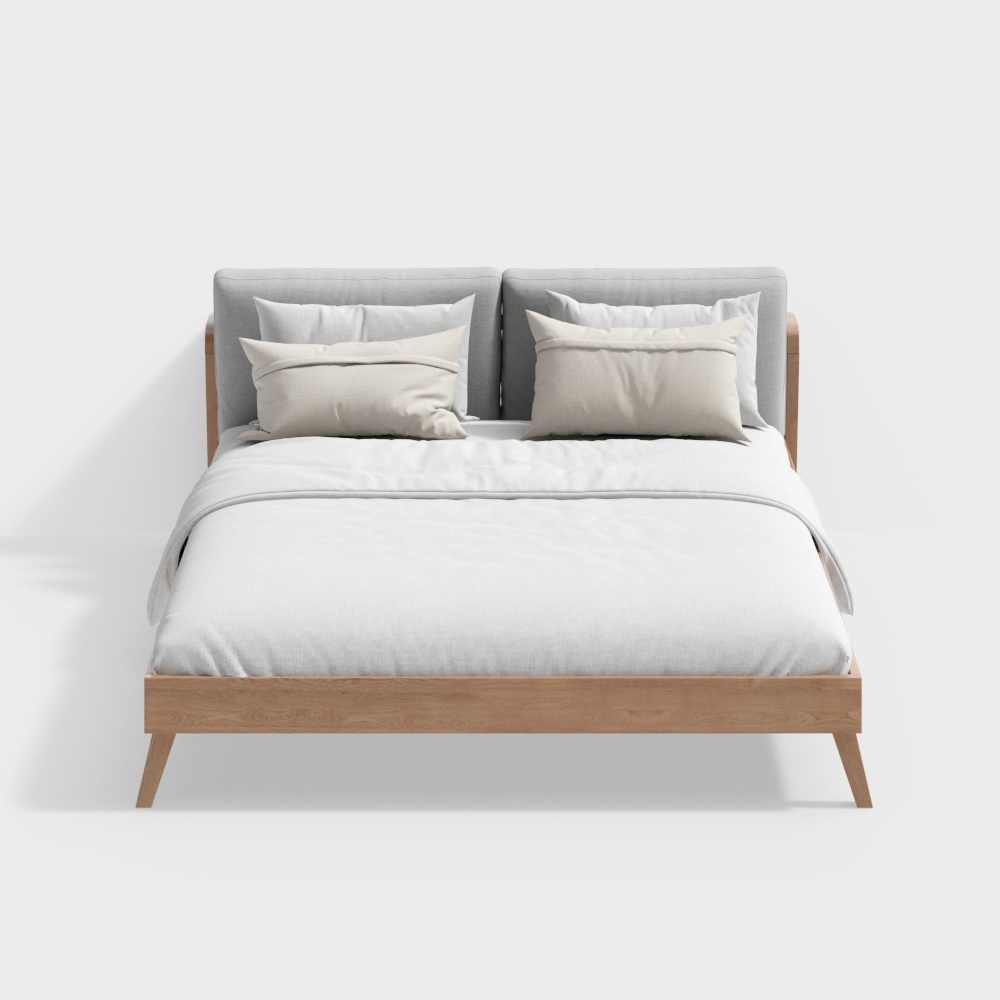 Modern Twin Beds,Twin Beds,Wood color,King 1.9m