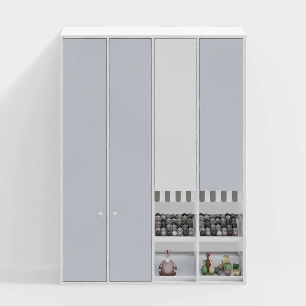 Moderne Kinder-Kleiderschrank mit vier Türen