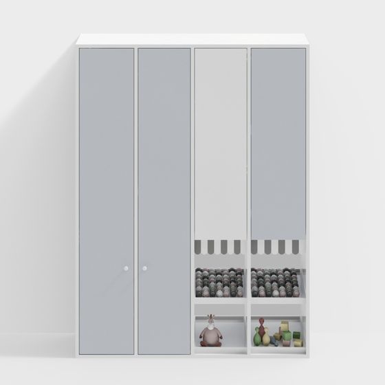 Moderne Kinder-Kleiderschrank mit vier Türen