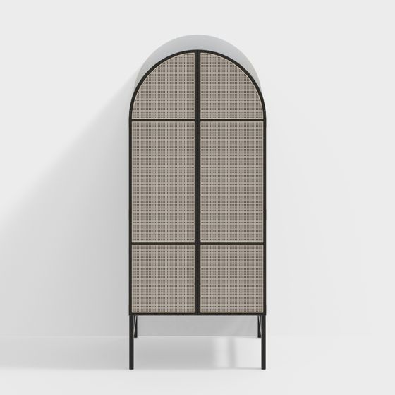 Stylish Arched Cabinet 3D model for Modern Spaces