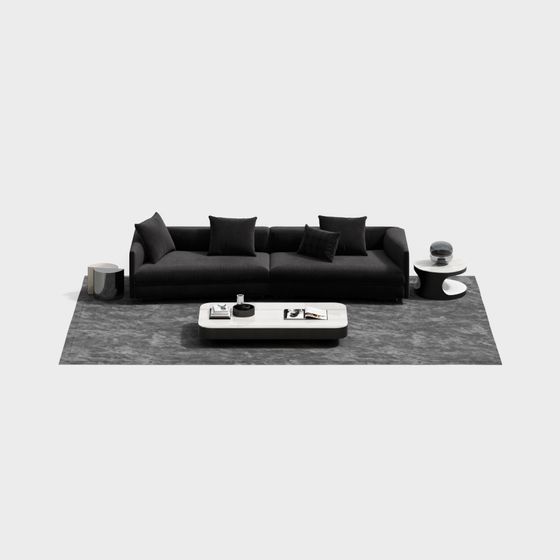 Urban Living Room Sofa 3D model for Modern Spaces