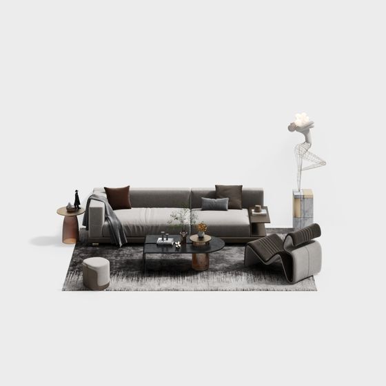 Stylish Urban Living Room 3D model