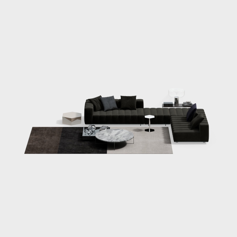 Combinazione di Divano e Tavolino da Caffè Moderno Milotti Minotti