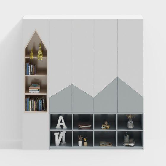 Stylish 3D Bookshelf Model for Creative Spaces