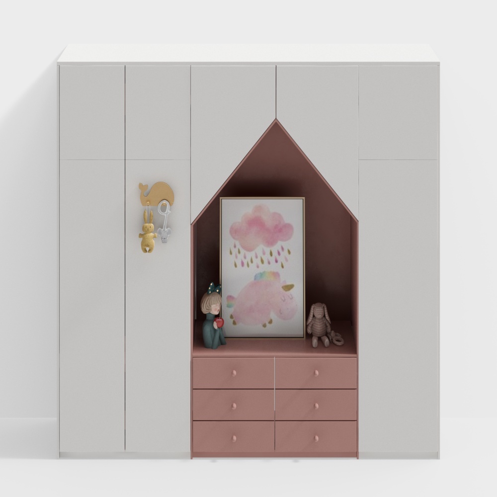 Moderne rote Kinderkleiderschränke