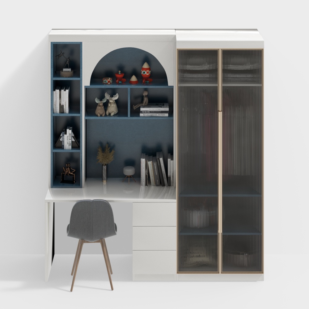 Modern all-in-one children's wardrobe desk