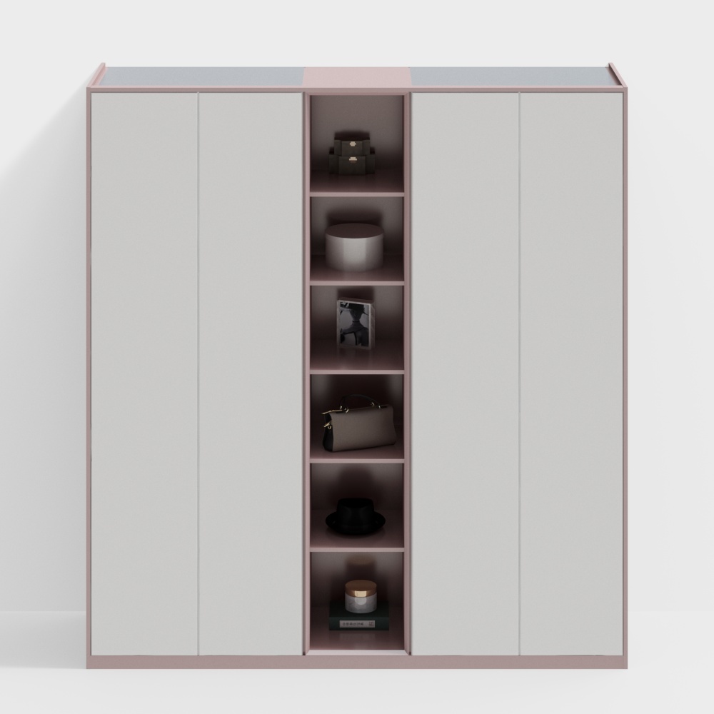 The middle of the modern children's wardrobe is empty