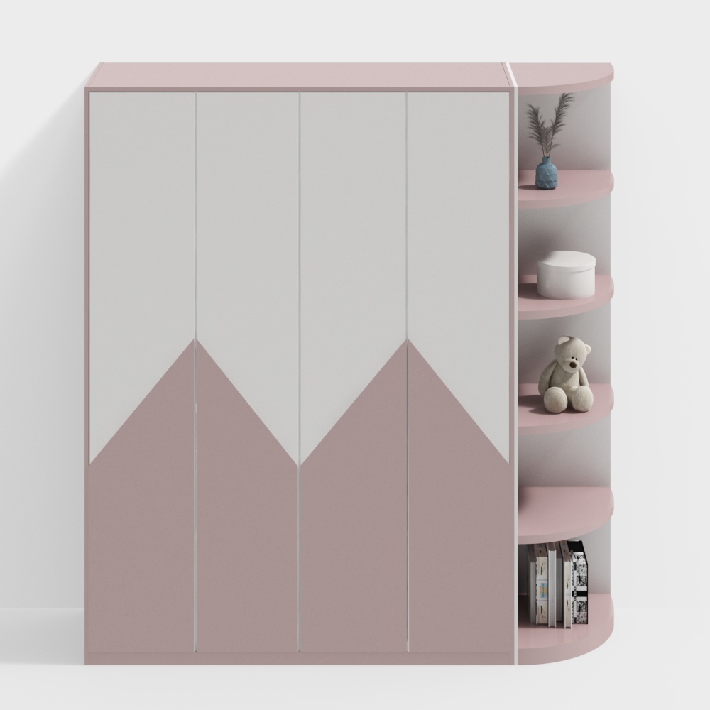 Modern children's wardrobe corner cabinet