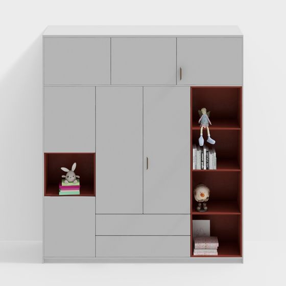 Moderne rote Kinderkleiderschränke