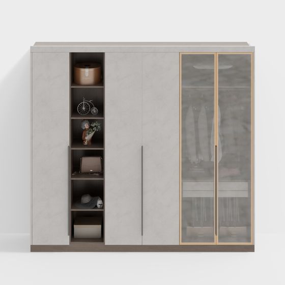Minimalist Wardrobe 3D model for Modern Interiors