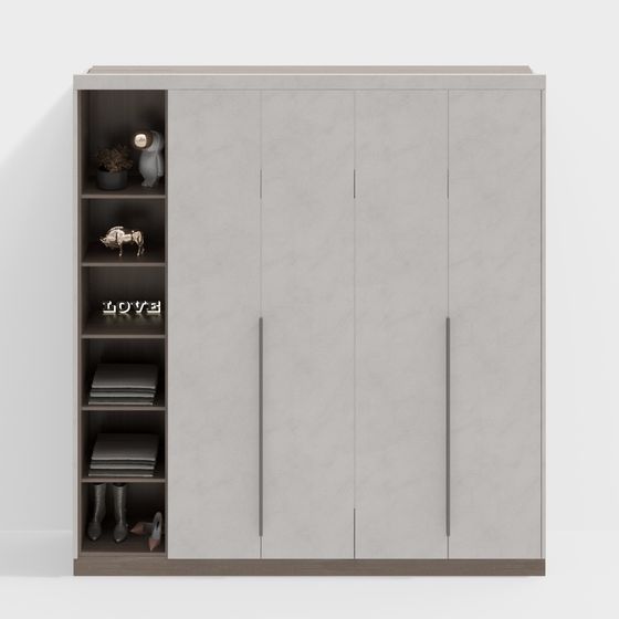 Stylish Minimalist Wardrobe 3D model
