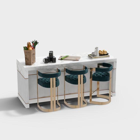 Urban Kitchen Bar Counter 3D model