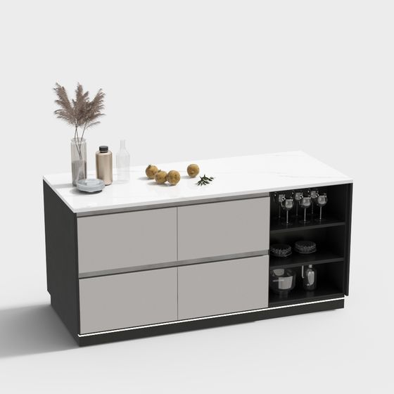 Modern kitchen Island,White