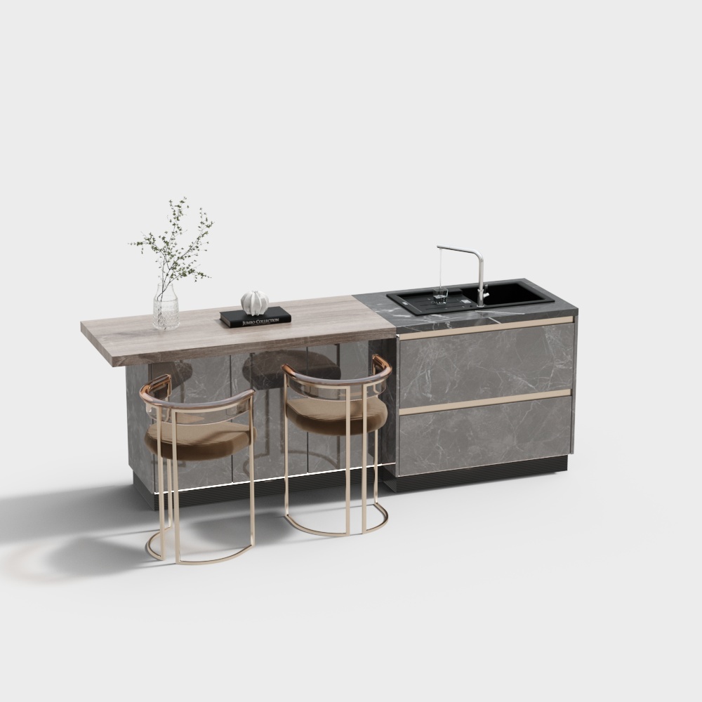 Modern light luxury kitchen island