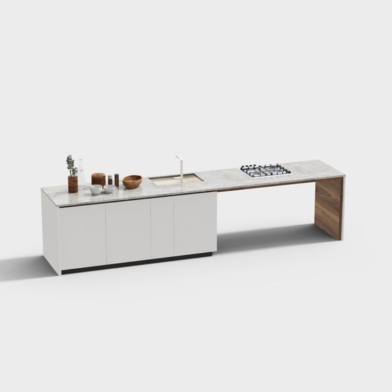 Modern Kitchen Island 3D model