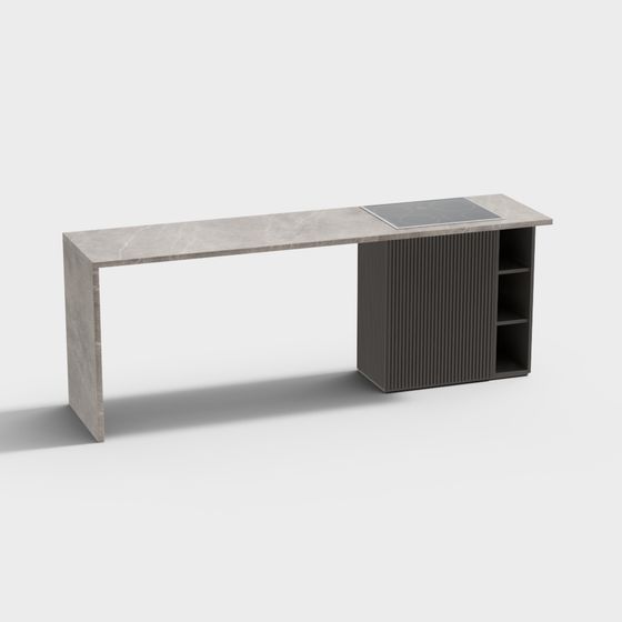 Stylish Concrete Office Desk 3D model