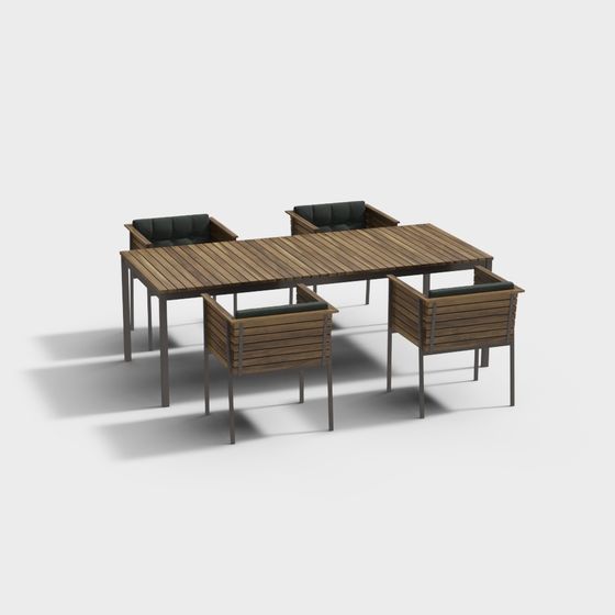 Urban Leisure Table and Chair Set 3D model