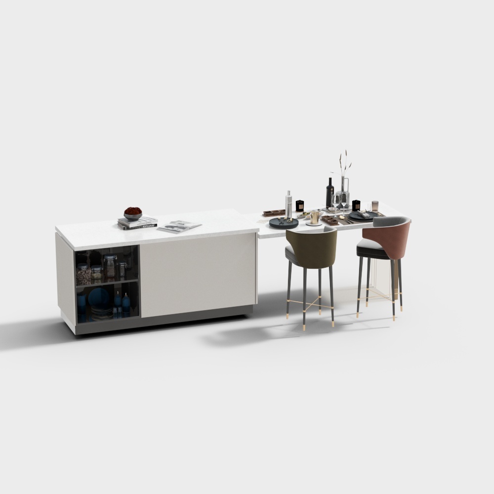 Urban Living Room 3D Model – Minimalist Urban Interior