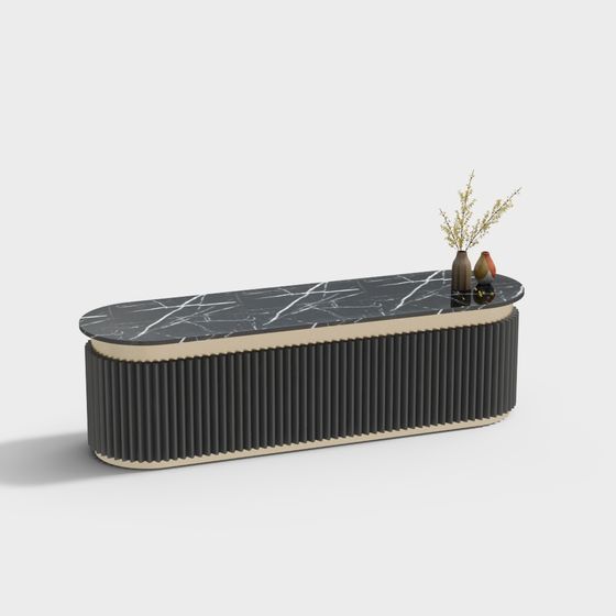 Sleek Marble Coffee Table 3D model