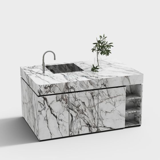 Modern kitchen Island,Earth color