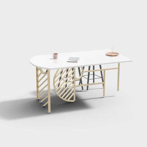 Streamlined Office Desk 3D model
