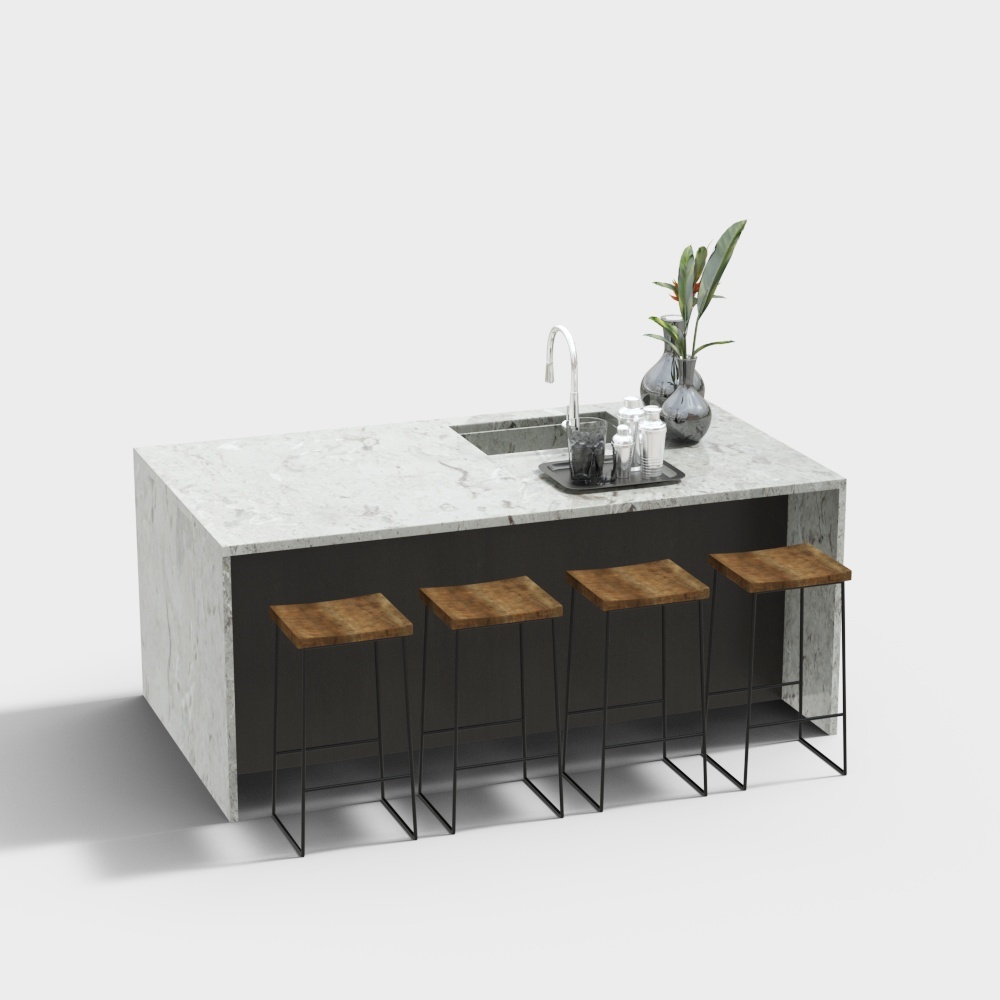 Modern Open Kitchen Island