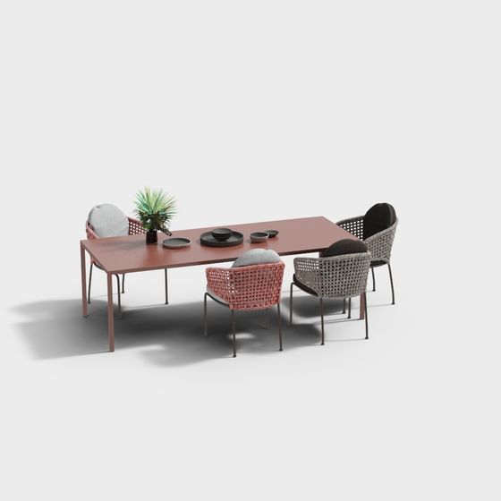 Stylish City Dining Table 3D model