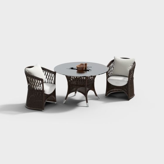 Urban Garden Table and Chair Set 3D model