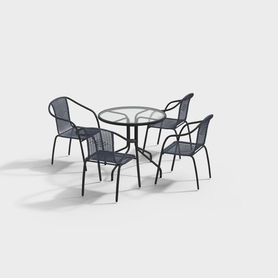 Elegant Outdoor Table and Chair 3D model