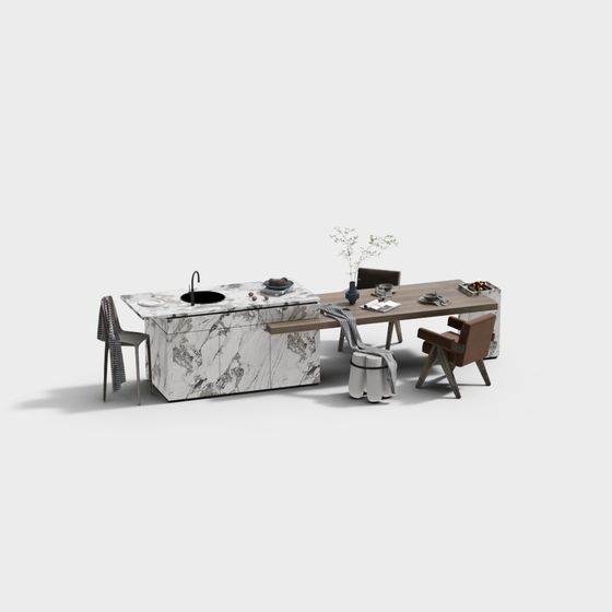 Modern restaurant island