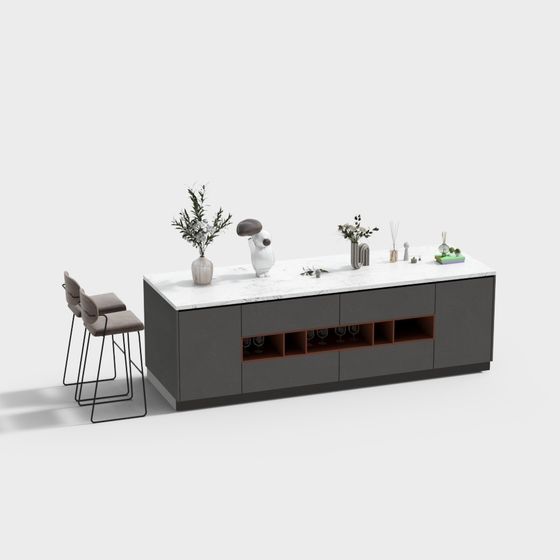Minimalist Bar Counter 3D model
