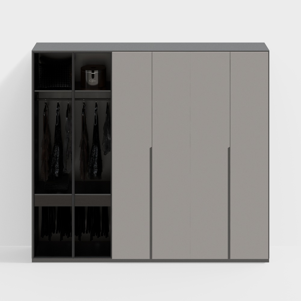 การรวมตู้เสื้อผ้าด้านซ้ายสไตล์โมเดิร์น