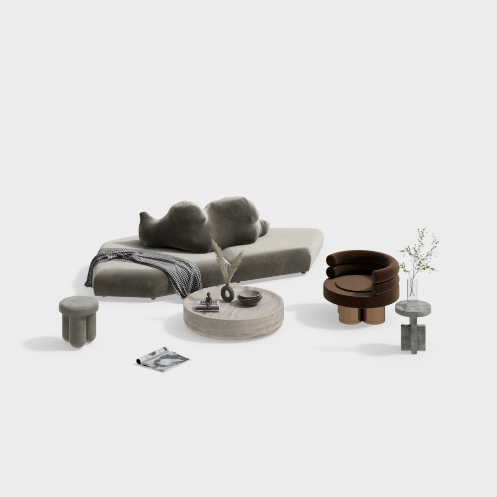 Canapé de style Wabi-sabi