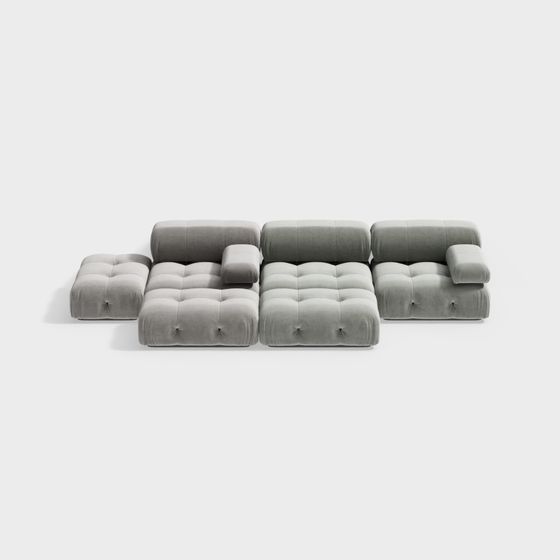 Comfortable Low Polygon 3D Sofa Model for Modern Spaces