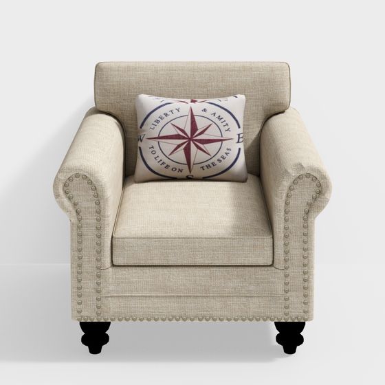 Stylish Low Poly 3D Model Armchair