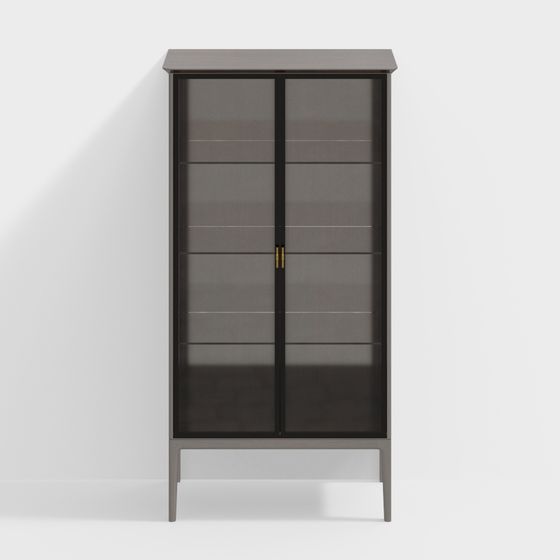 Elegant Glass Display Cabinet 3D model for Modern Interiors