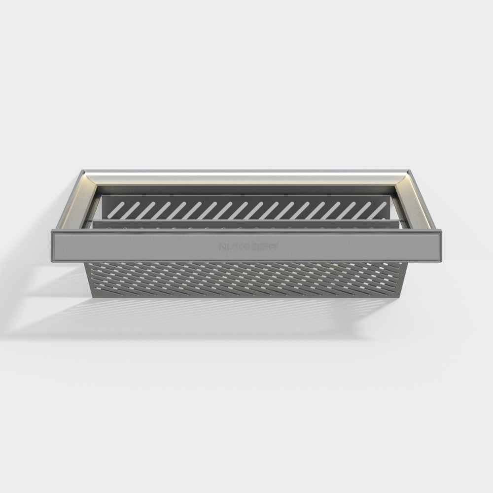 Negco light leather panel three-sided light source shoe rack (Hermès gray leather 4000K)