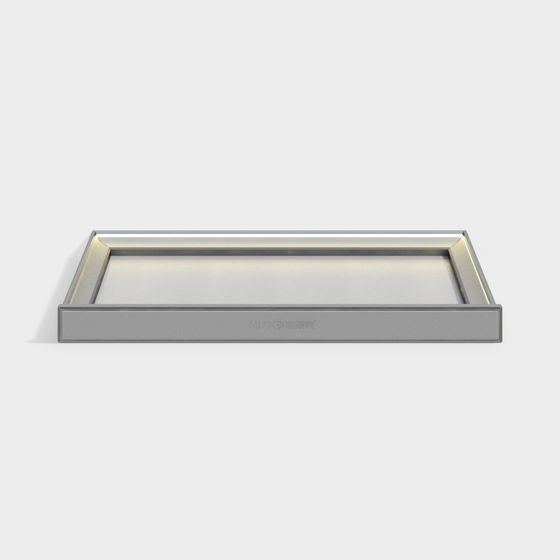 Elegant Rectangular Metal Tray 3D Model